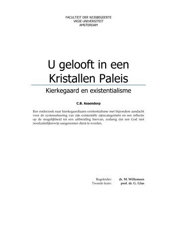 U gelooft in een Kristallen Paleis - Soren Kierkegaard