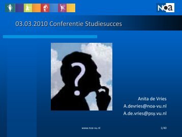 Anita de Vries - Matching en Intake - Conferentie studiesucces