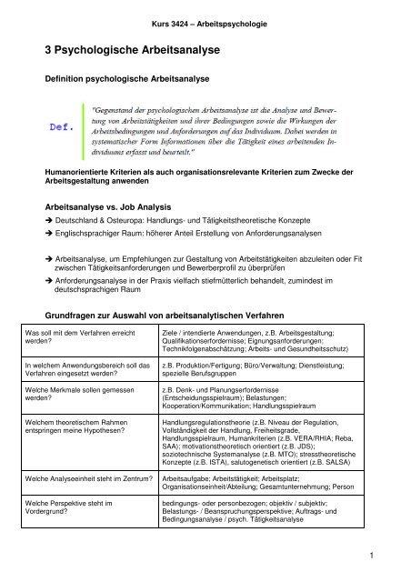 3 Psychologische Arbeitsanalyse - Beabea-Blog