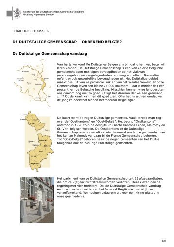 De Duitstalige Gemeenschap vandaag - Die Deutschsprachige ...