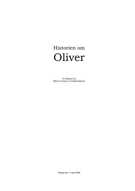 Synopsis Oliver Twist