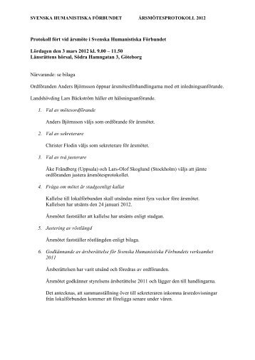 SVENSKA HUMANISTISKA FÖRBUNDET