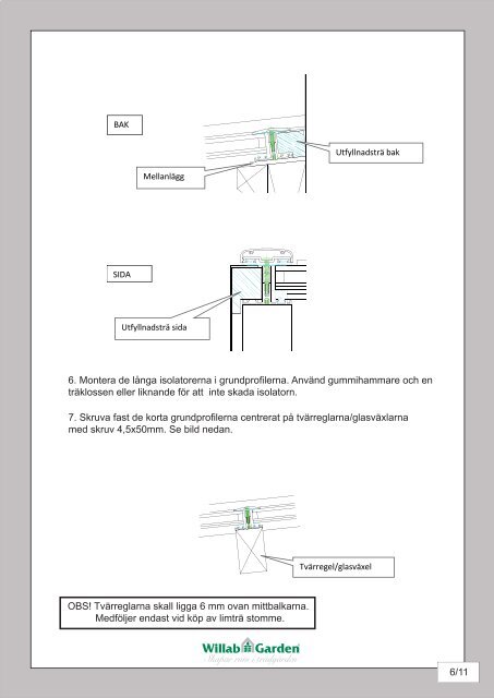 Monteringsanvisning - Willab Garden