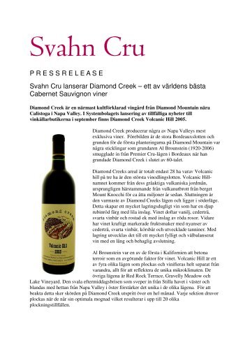 ett av världens bästa Cabernet Sauvignon viner - Svahn Cru ...