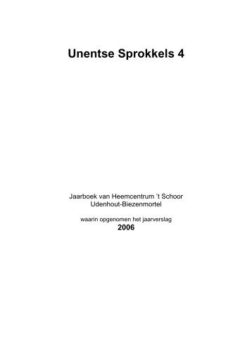 Unentse Sprokkels 4 (uitverkocht) - t schoor udenhout - biezenmortel