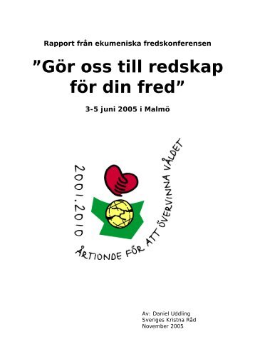 Rapport från fredskonferensen - Sveriges Kristna Råd