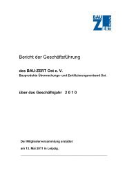 Bericht der Geschäftsführung - BAU-ZERT Ost e. V.