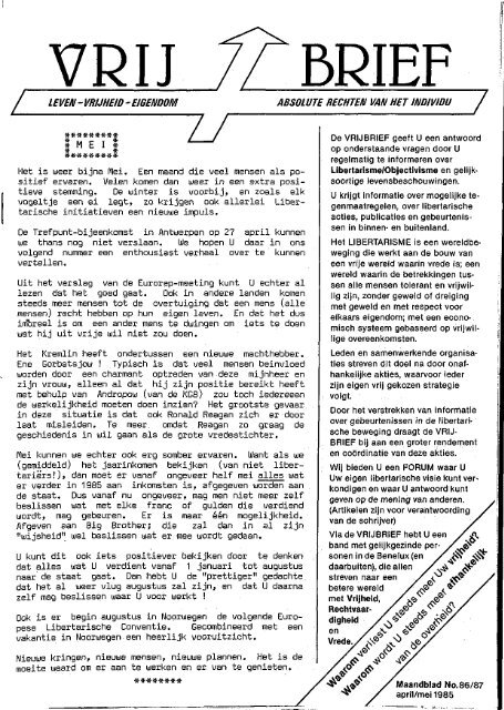 Vrijbrief 86/87 - Libertarian.nl