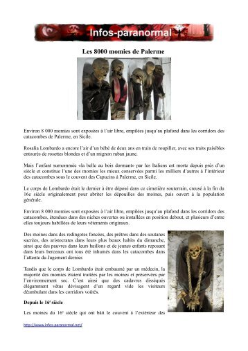 Les 8000 momies de Palerme - Infos-paranormal.net