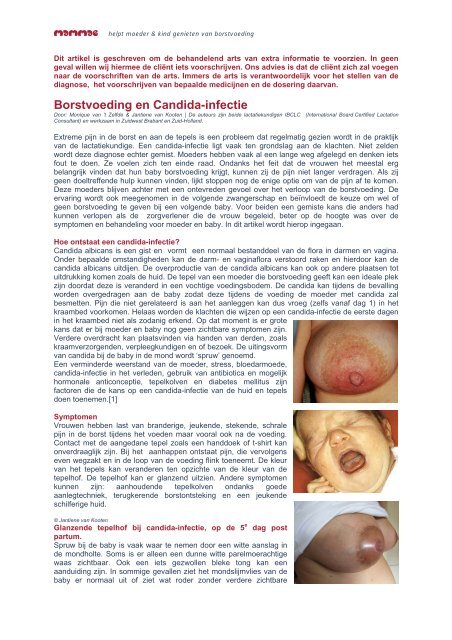 Borstvoeding En Candida Infectie Mammae