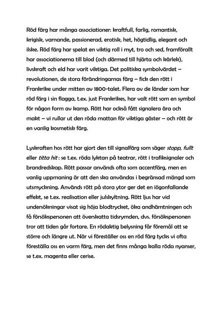 Tio färger och deras symbolvärden - BILDTEXT