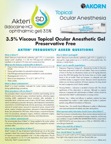to download the Akten ® FAQs PDF - Akorn, Inc.