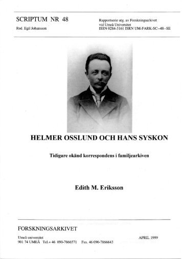 helmer osslund och hans syskon - Forskningsarkivet - Umeå ...