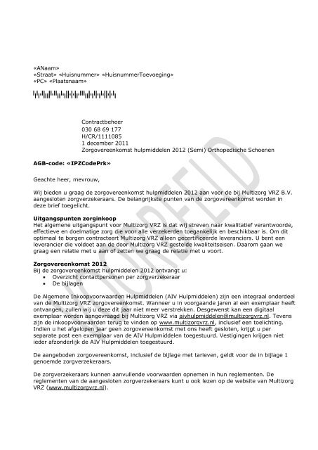 semi orthopedische schoenen 2012 Multizorg VRZ