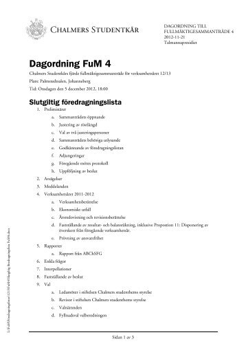 Slutgiltig föredragningslista med bilagor.pdf - Chalmers Studentkår