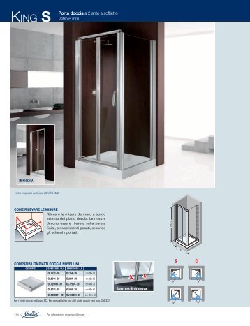 KING S Porta doccia a 2 ante a soffietto Vetro 6 mm - Novellini