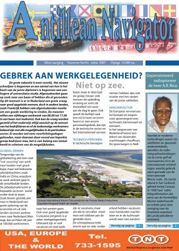 GEBREK AAN WERKGELEGENHEID? Niet op zee. - Seawings NV