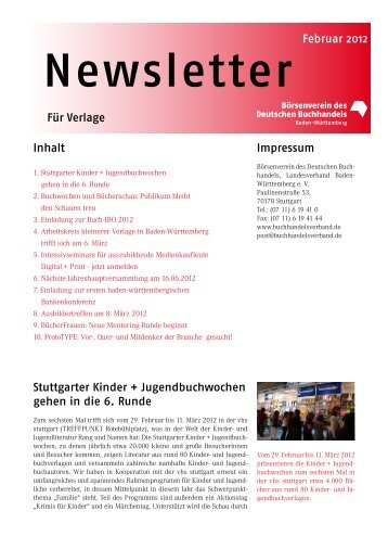 Impressum Inhalt Stuttgarter Kinder + Jugendbuchwochen gehen in ...