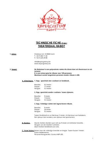 TECHNISCHE FICHE (3 pg.) THEATERZAAL RABOT - Kopergietery