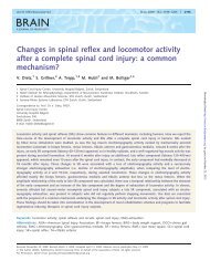 Changes in spinal reflex and locomotor activity after a complete - Brain