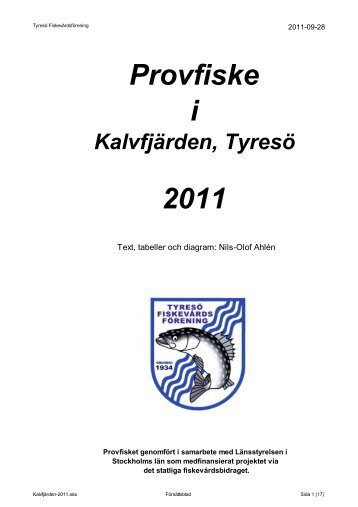 Kalvfjärden - Tyresö Fiskevårdsförening