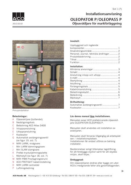 Installationsanvisning - ACO Nordic AS
