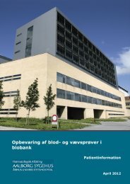 Opbevaring af blod- og vævsprøver i biobank - Aalborg ...