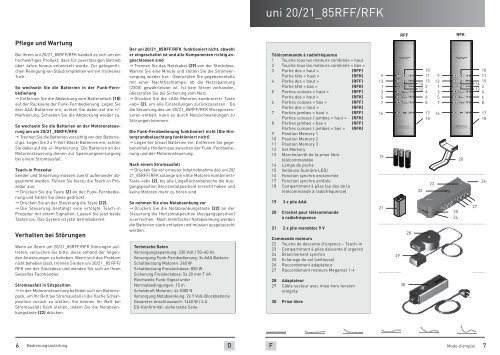 Bedienungsanleitung SF275 K - Swissflex