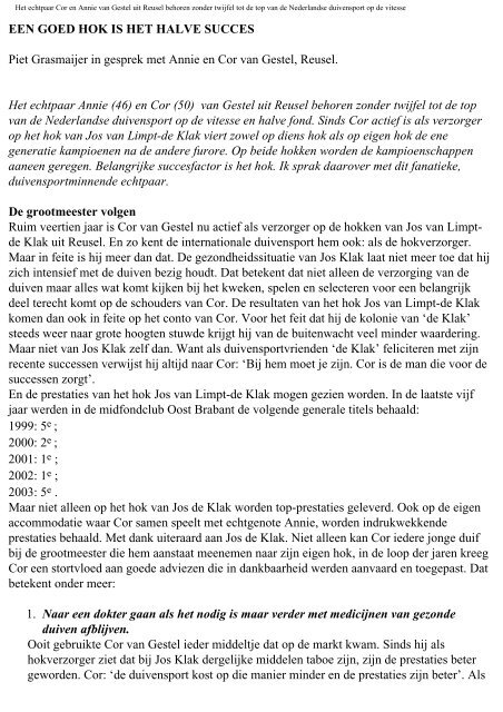 Publicatie A&C van Gestel - P. Grasmaijer