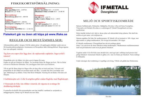 MILJÖ OCH SPORTFISKEOMRÅDE - iFiske.se