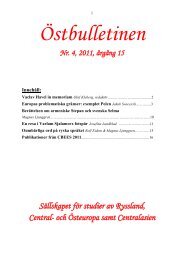 Nr 4, december 2011 - Sällskapet för studier av Ryssland, Central