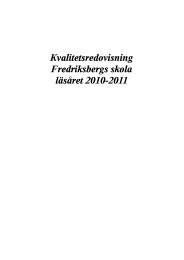 Kvalitetsredovisning Fredriksbergs skola läsåret 2010-2011
