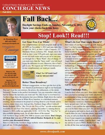 Fall 2012 (pdf) - Coldwell Banker Redpath and Co.