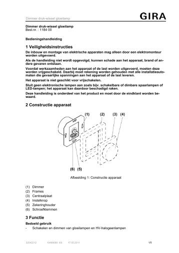 Dimmer druk-wissel gloeilamp - Gira