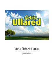 UPPFÖRANDEKOD - Gekås