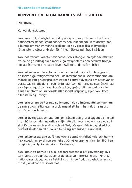 FN:s konvention om BARNETS RÄTTIGHETER