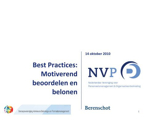 Best Practices: Motiverend beoordelen en belonen (Berenschot) - NVP