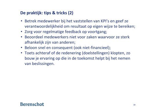 Best Practices: Motiverend beoordelen en belonen (Berenschot) - NVP