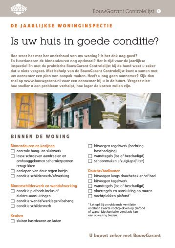 BouwGarant Controlelijst