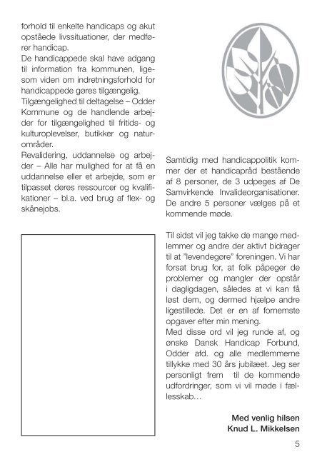 30 års jubilæums Skrift - DHF ODDER / Dansk Handicap Forbund