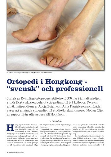 Ortopedi i Hongkong - “svensk” och professionell - AADO