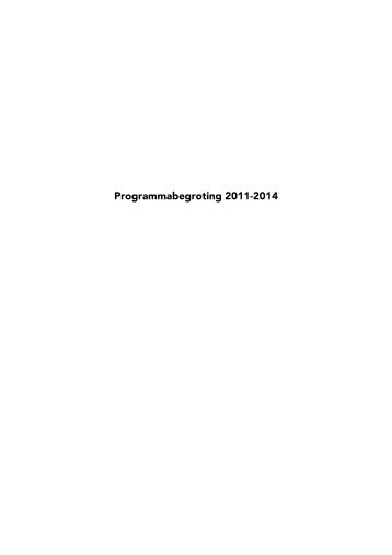 Meerjarenbegroting 2011-2014 (PDF) - Hart voor Stad