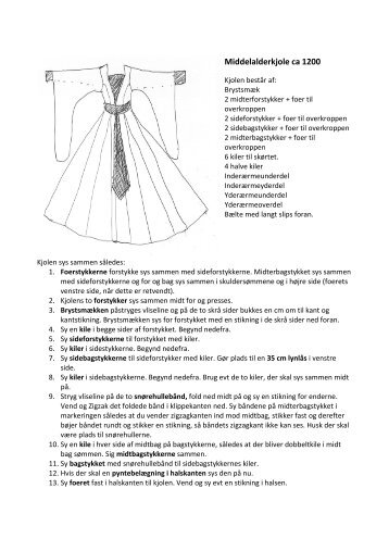 Sybeskrivelse af middelalderkjole.