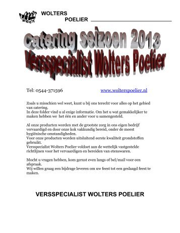 catering folder - Versspecialist Wolters Poelier