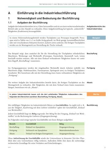 A Einführung in die Industriebuchführung