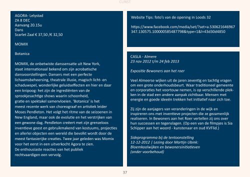 digitaal tijdschrift voor cultuur, kunst en landschap flevoland 12 / 2012
