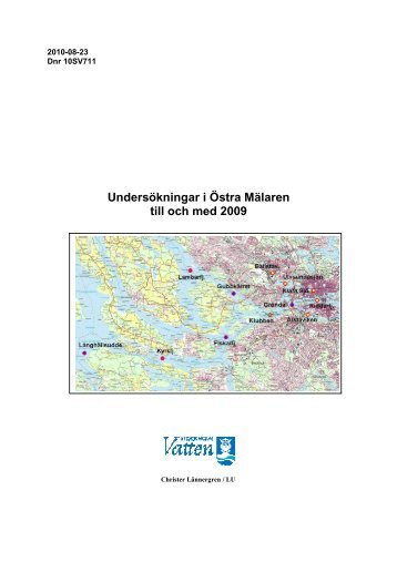 Undersökningar i Östra Mälaren till och med 2009