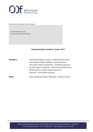 Referat fra møde den 31. januar 2013 - Økonomidirektørforeningen