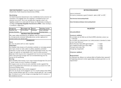 Meetinstrumenten Chronische pijn - Pijn Kennis Centrum