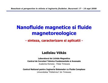 Nanofluide magnetice si fluide magnetoreologice - Diaspora in ...